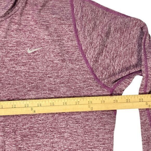 Nike Dri-Fit Track Jacket Womens L Burgundy Quarter Zip Athletic Running Pull On - Picture 12 of 16